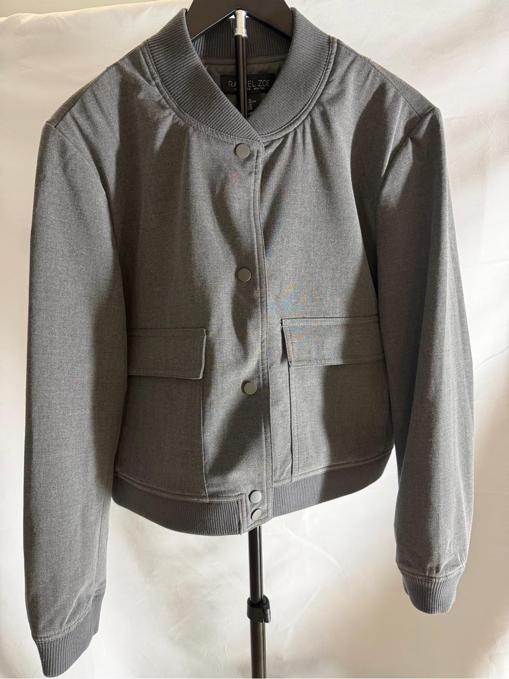 Rachel Zoe Gray Bomber Jacket